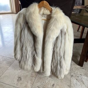 Blue fox fur coat